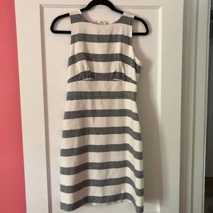 J. Crew Navy & Cream Striped Dress